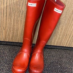 Red Hunter boots